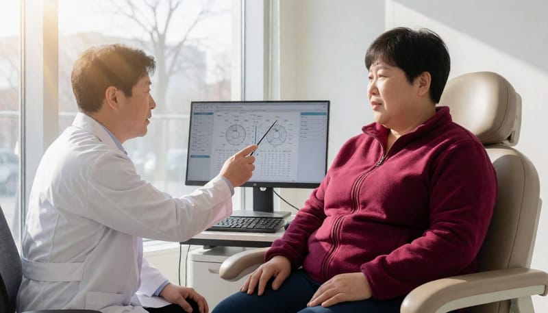 청력검사 결과를 바탕으로 치료 방식을 함께 정하는 과정입니다.