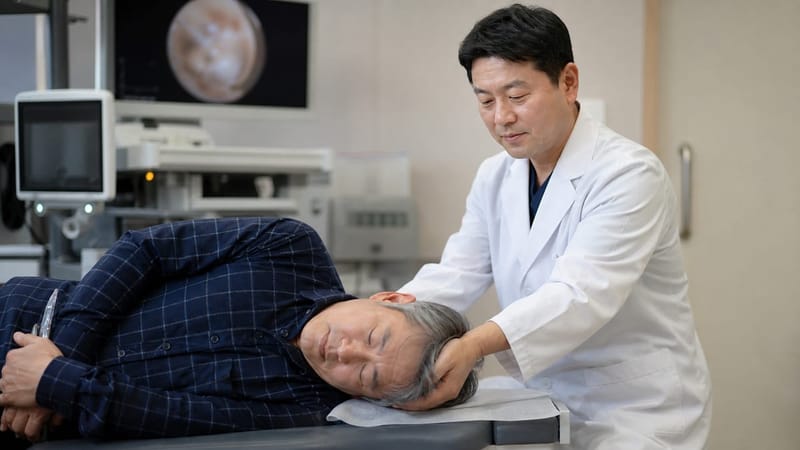 체위변환검사를 진행하는 모습
