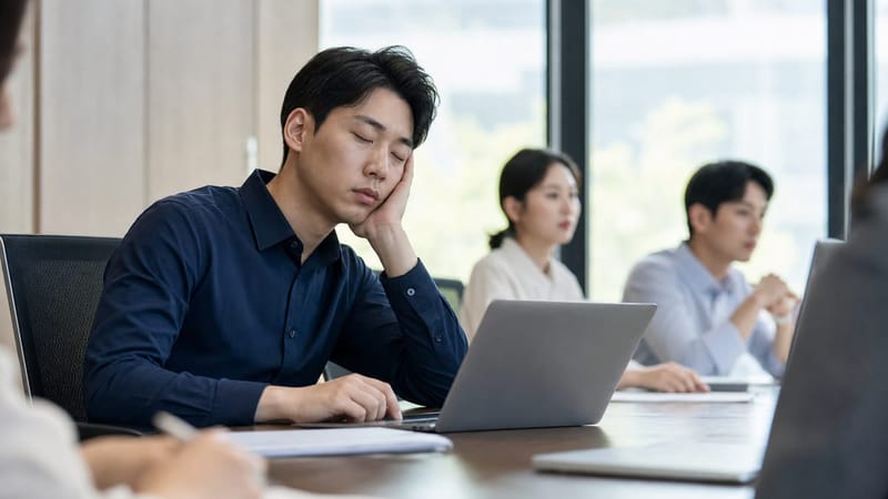회의 중에도 반복되는 졸음은 단순한 피로가 아닐 수 있습니다.