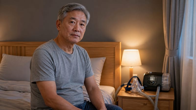 양압기는 수면 중 지속적으로 공기를 불어넣어 기도가 좁아지는 것을 막아주는 대표적인 관리 방법입니다.