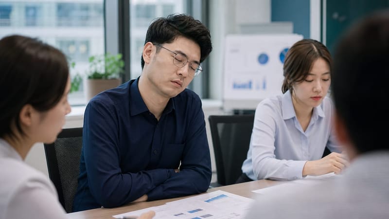 회의 중 반복되는 졸음은 단순한 피로가 아니라 야간 무호흡의 흔적일 수 있습니다