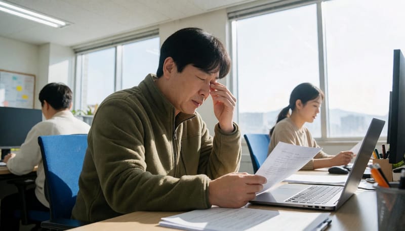 낮 동안 반복되는 졸음과 집중력 저하는 수면무호흡을 의심해볼 수 있는 흔한 신호입니다.