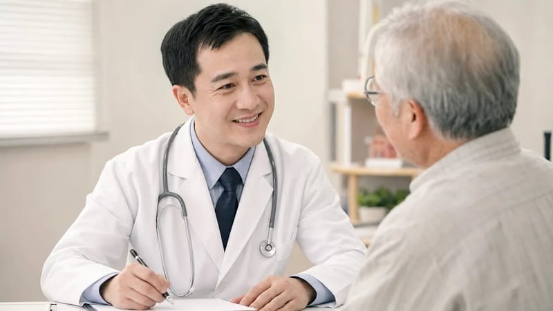 환자와 눈을 맞추며 상담하는 원장의 진료 태도를 담았습니다.