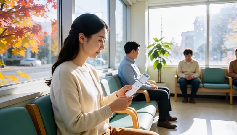 환절기 접종 일정을 확인하는 여성