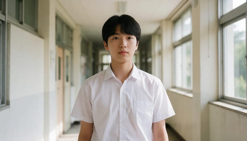 교복 청소년의 겨드랑이 땀자국