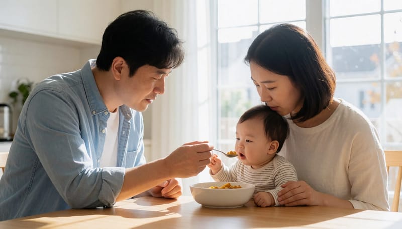 이유식으로 처음 먹은 음식에 입술이 붓고 캑캑거려요, 첫 2시간 대처법
