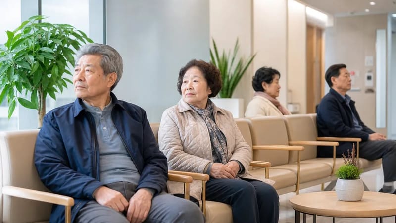 지역 어르신들도 편하게 이용할 수 있는 대기 공간을 보여줍니다.