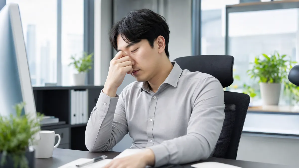 알레르기비염은 코 증상뿐 아니라 낮 시간의 피로와 집중력 저하로도 이어질 수 있습니다.