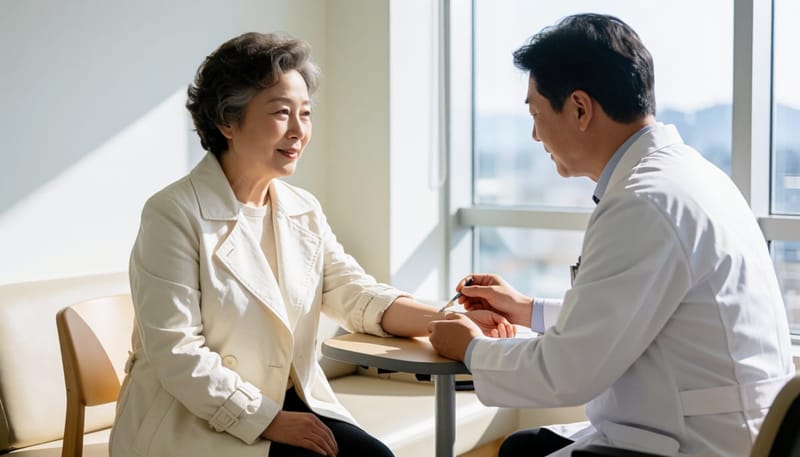 피부단자검사는 알레르겐 추출액을 팔뚝에 올리고 반응을 관찰하는 방식으로 진행됩니다.