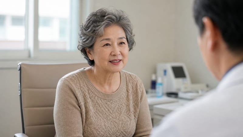생애주기에 맞춘 수면 관리를 상담하는 모습