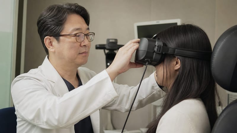 전정기능검사는 어두운 방에서 20~30분가량 진행됩니다