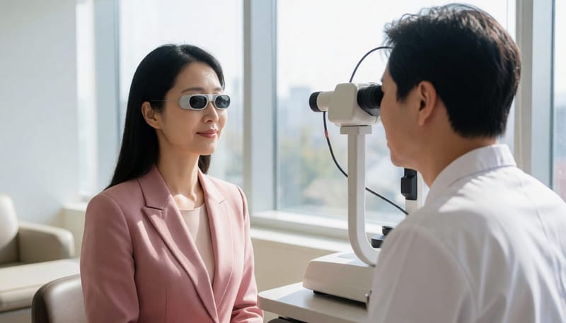 안진검사는 특수 고글을 쓰고 어두운 방에서 눈동자의 움직임을 관찰하는 방식으로 진행됩니다.
