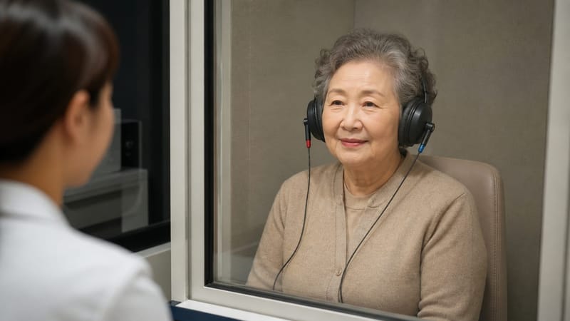 노인성 난청을 동반한 이명은 순음청력검사로 청력 저하 여부를 함께 확인합니다.