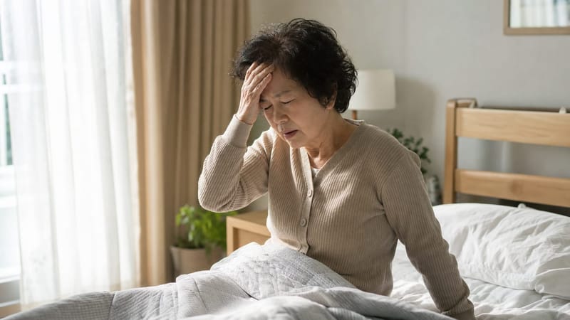 중년 여성은 아침에 자리에서 일어나거나 돌아눕는 순간 어지럼을 느끼는 경우가 많습니다