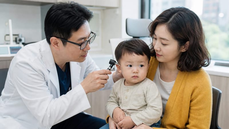 영유아는 통증을 말로 표현하지 못해 이경검사로 고막 상태를 먼저 확인합니다.