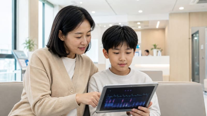 자녀의 수면 문제를 함께 확인하는 보호자