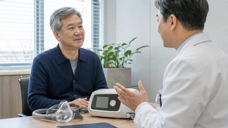 연령대에 맞는 관리 방법을 상담받는 모습