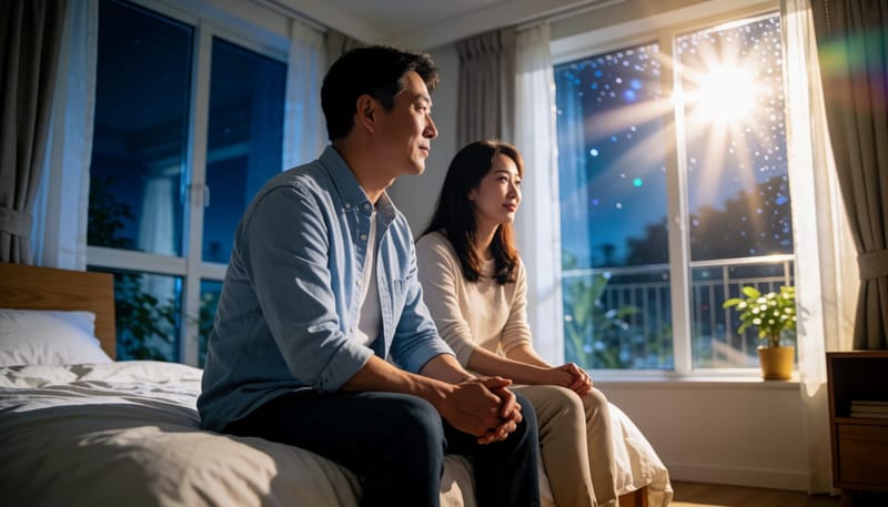 옆구리를 손으로 감싸며 통증을 호소하는 남성의 모습