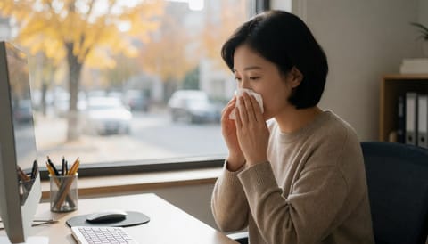 환절기 아침마다, 콧물은 안 나는데 눈물만 줄줄 흘러요