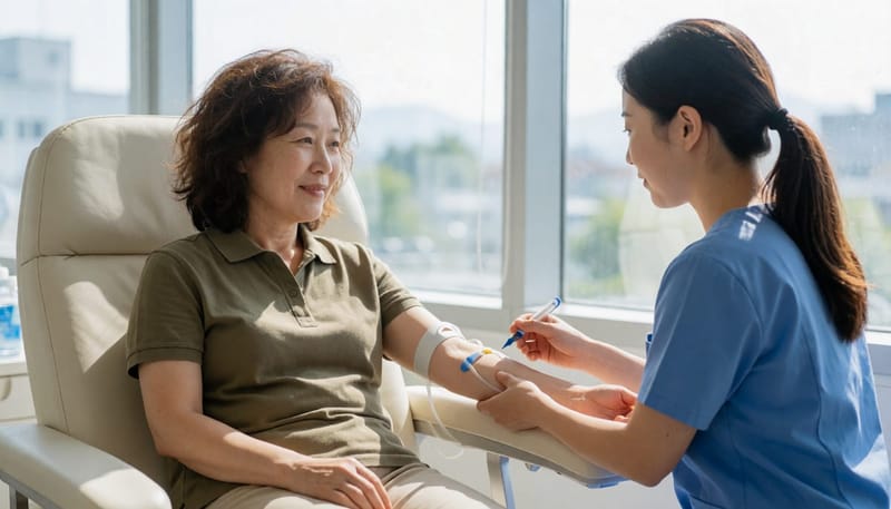 임신상담 과정에서 시행하는 혈액검사는 빈혈, 갑상선 기능, 엽산 농도를 한 번에 확인합니다.