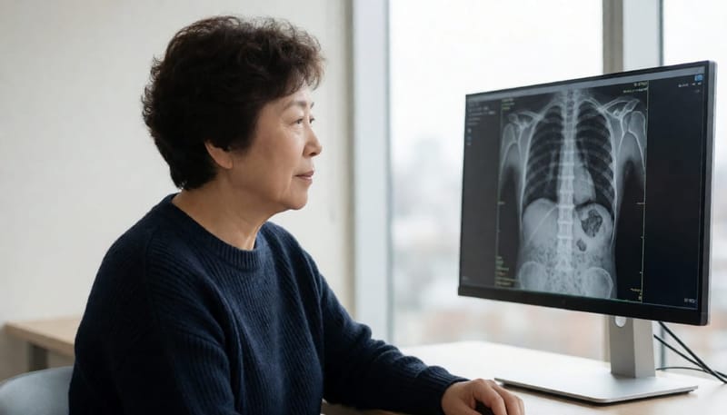 골밀도 검사 결과를 확인하는 장면