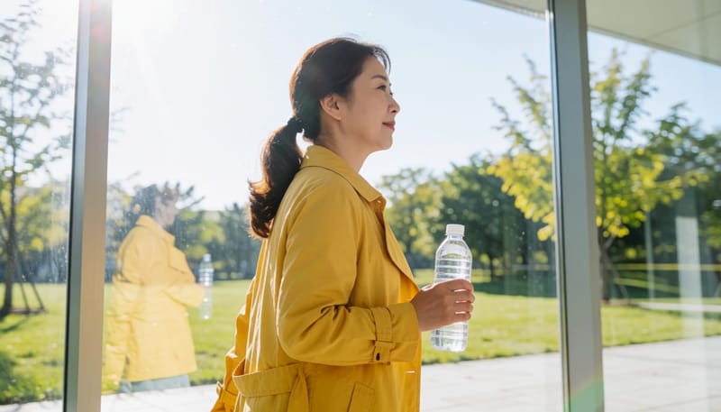 규칙적인 수분 섭취와 걷기는 골반 혈류 관리에 도움이 됩니다