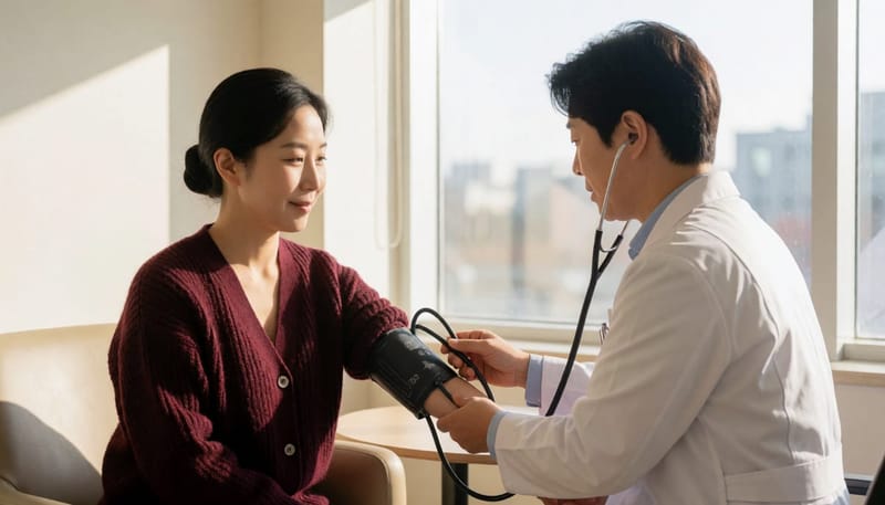산후 4~6주 검진에서는 혈압과 체중, 골반저근 기능까지 함께 확인합니다.