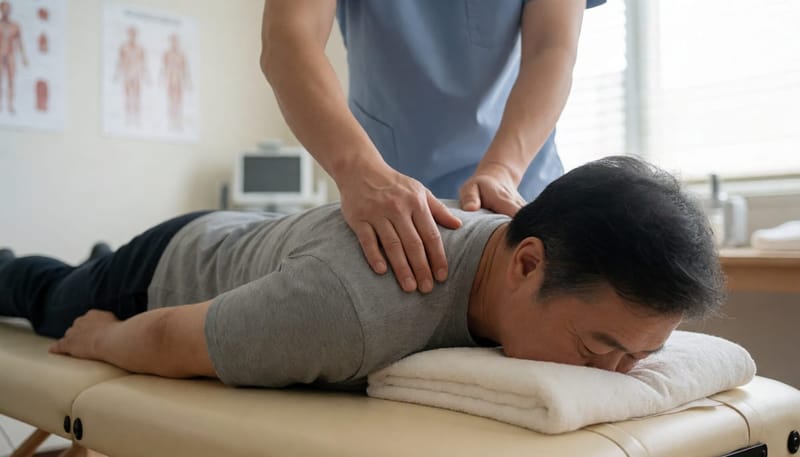 생애주기별 도수치료 실비 청구 단계를 보여주는 치료 장면
