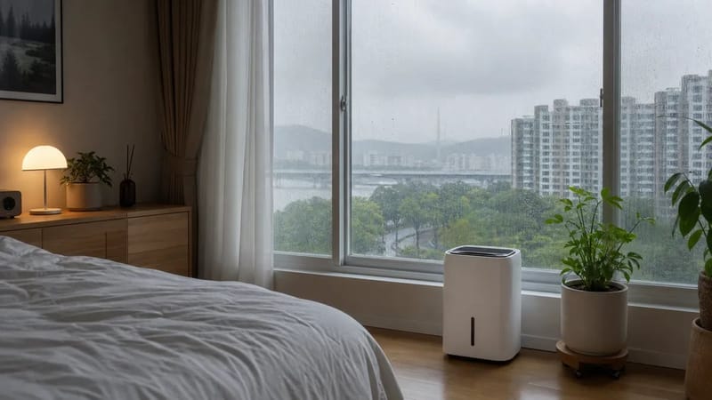 장마철에는 제습기나 제습 모드로 침실 습도를 조절하는 것이 얕은 잠을 줄이는 데 도움이 됩니다.