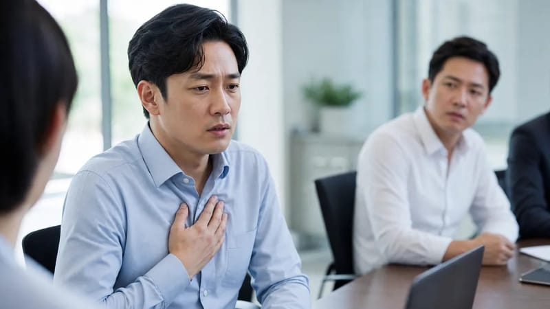 공황발작이 시작되면 가슴 두근거림과 답답함을 가장 먼저 느끼게 됩니다.