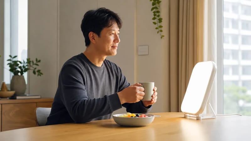 아침 시간대 광치료는 계절 변화로 흐트러진 생체리듬을 되돌리는 데 도움이 됩니다.