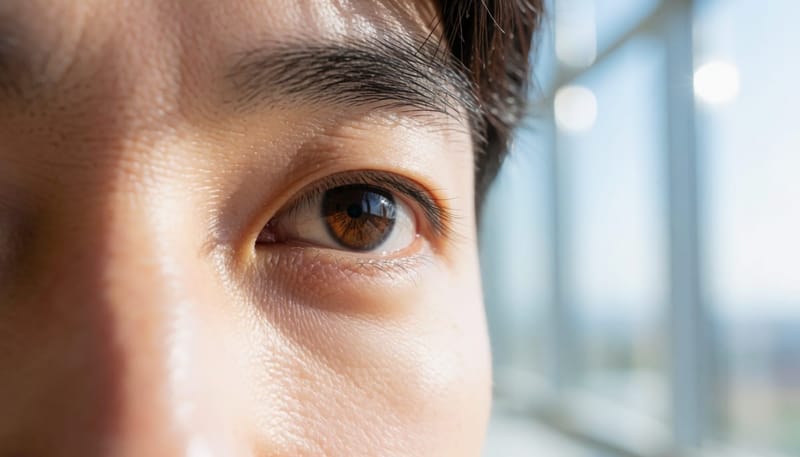 홍채 속 색 변화가 보이는 눈동자 초근접 확대 사진