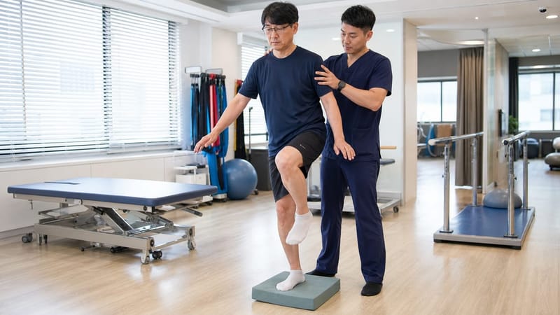 전정재활치료는 균형 감각을 회복하기 위해 수 주에서 수개월간 단계적으로 진행됩니다.