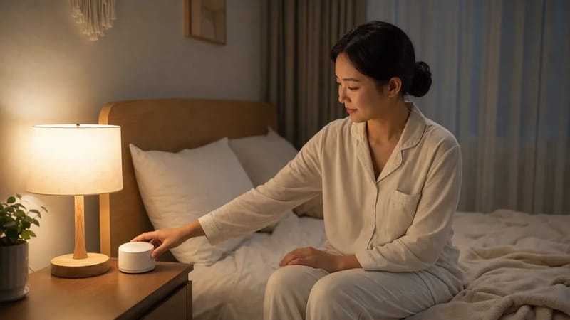 완전한 무음보다는 낮은 볼륨의 백색소음이 잠들기 전 이명 체감을 줄이는 데 도움이 되기도 합니다.