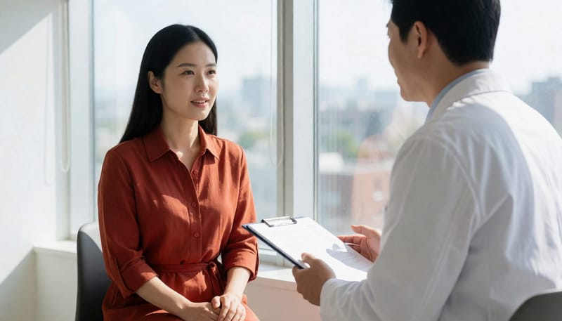 코골이와 수면무호흡 위험도를 함께 확인하는 진료 상담 장면