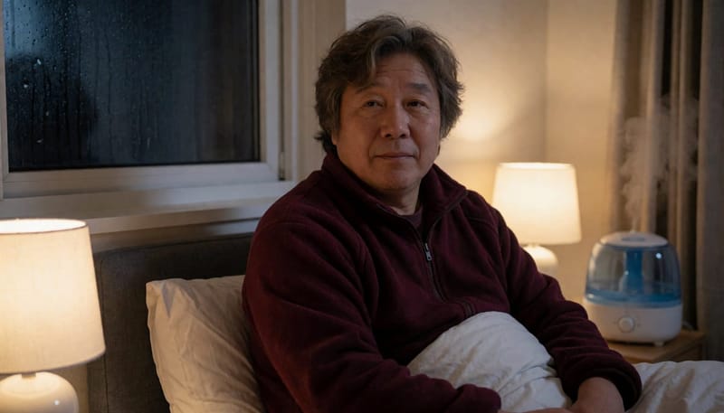건조하고 찬 밤공기는 코막힘과 뒤척임을 늘려 숙면을 방해합니다.