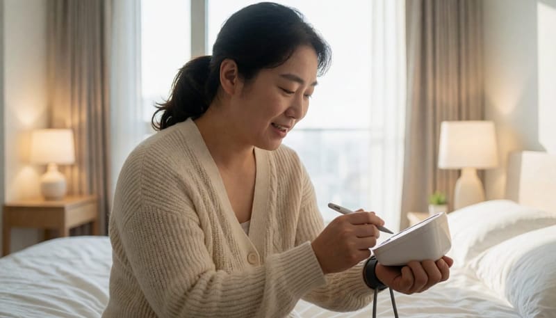 아침마다 혈압을 확인하는 습관은 수면장애와 심혈관 건강의 연관성을 가늠하는 데 도움이 됩니다.