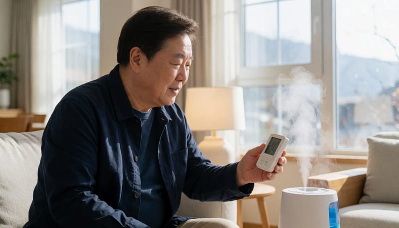 환절기에는 실내 습도 관리가 코골이와 수면무호흡증 예방의 기본입니다.