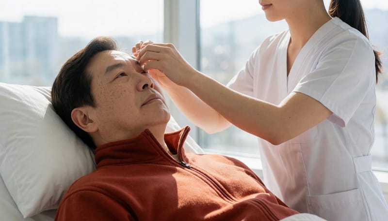 수면다원검사는 하룻밤 동안 뇌파와 호흡, 산소포화도를 함께 기록합니다.