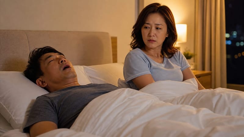 코골이 소리 변화는 본인보다 함께 자는 가족이 먼저 알아차리는 경우가 많습니다.