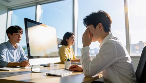 모니터 오래 보면 눈 속이 뻐근하게 당기고 눈알 움직이기 힘든 이유
