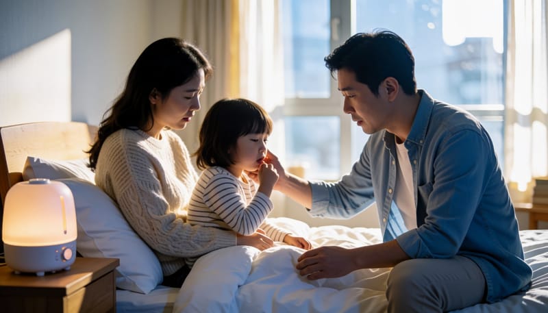 아이가 기침 두 달째인데 열도 없다가 다시 올라요, 밤잠은 괜찮을까요