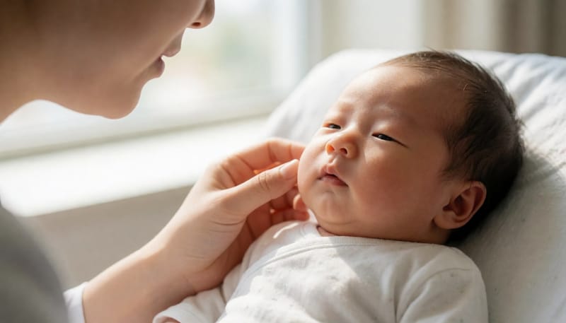 태어난 지 며칠 안 된 아기 얼굴이 노래요, 언제 병원 갈까요