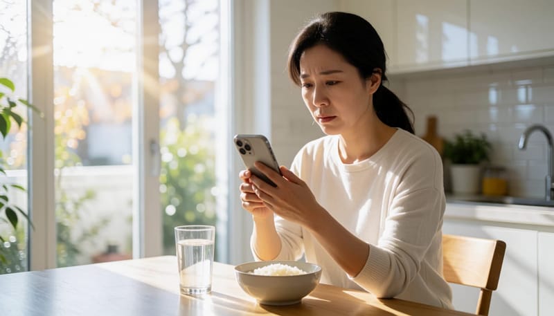 증상을 지켜볼지 병원 처치로 넘어갈지 고민하는 모습