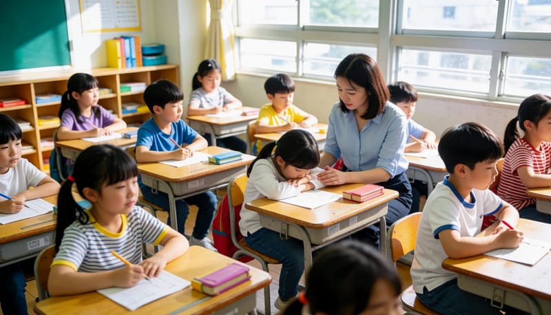 교실에서 아이들 사이로 빠르게 퍼지는 장염 상황