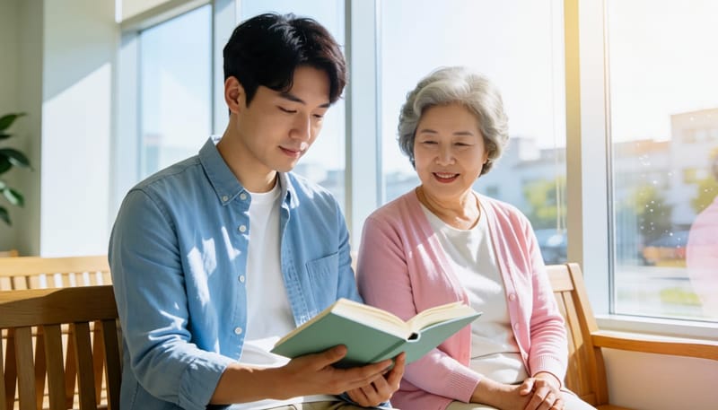 선천성과 후천성 눈꺼풀 처짐을 각각 보여주는 두 사람