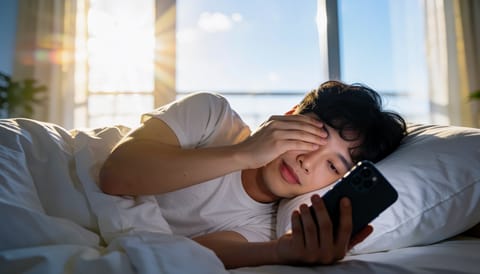 스마트폰 보다가 갑자기 한쪽 눈이 침침하고 색이 흐리게 보여요