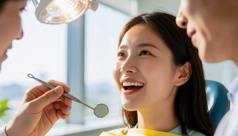 백태가 낀 혀를 클로즈업으로 확대 촬영한 장면