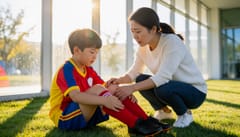 축구하다 넘어진 아이, 다리 길이가 다르게 자랄까 봐 걱정된다면
