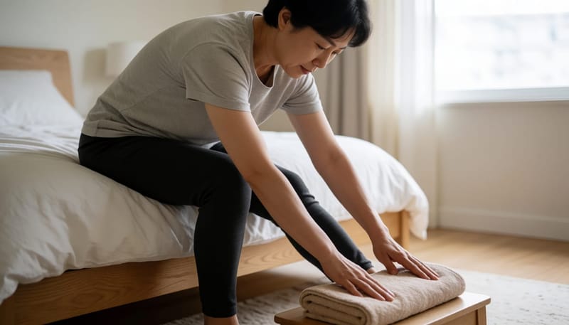 아킬레스건 스트레칭을 하는 여성